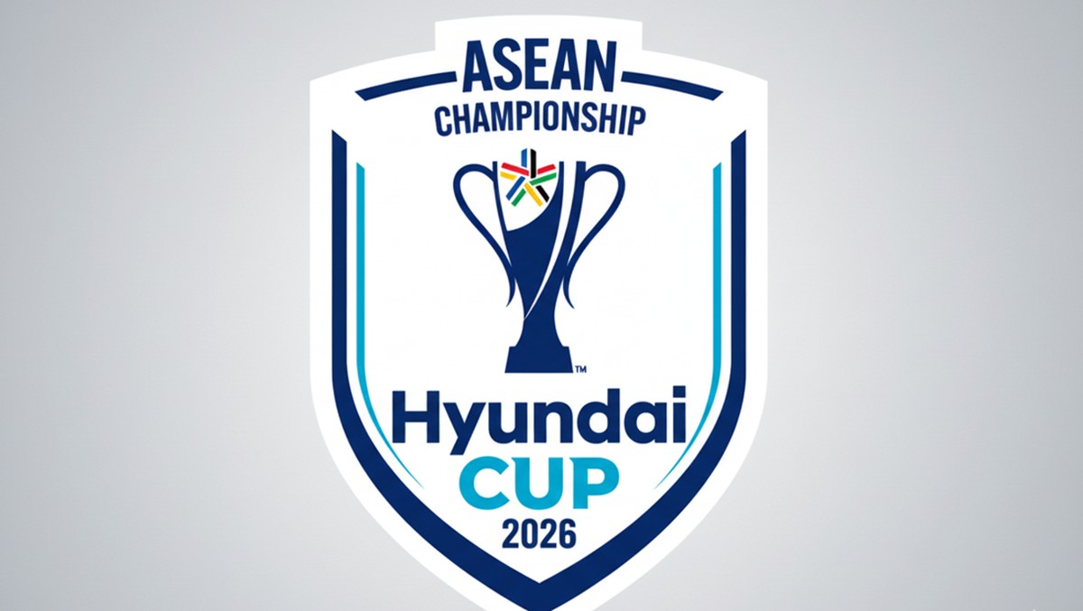 ASEAN Championship Hyundai Cup 2026 logo on a shield with a stylized trophy image and bold typography