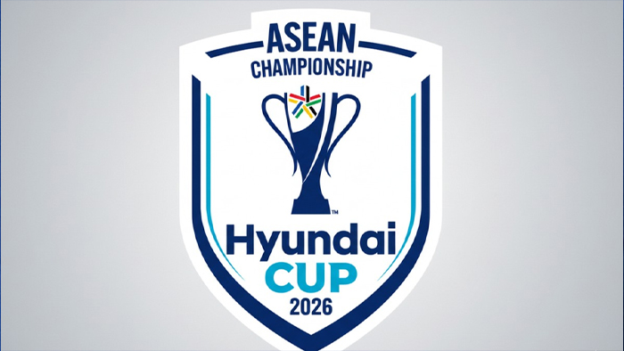 ASEAN Championship Hyundai Cup 2026 emblem featuring a blue trophy inside a shield with 'ASEAN Championship' text and Hyundai Cup 2026 branding.
