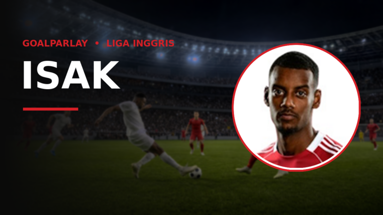 Banner showing ISAK with bold white text, a red underline, and a circular portrait of a soccer player with a red border on a stadium background
